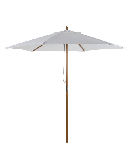 Outsunny 2.5m Patio Umbrella, Wood Garden Parasol, White 84D-056CW - pic 50830 | FastDaddyshop