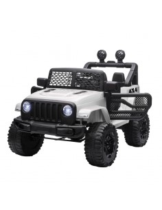 Homcom 2 Motors Kids Electric Car 12V Truck Off-road with Parental Remote Control, White