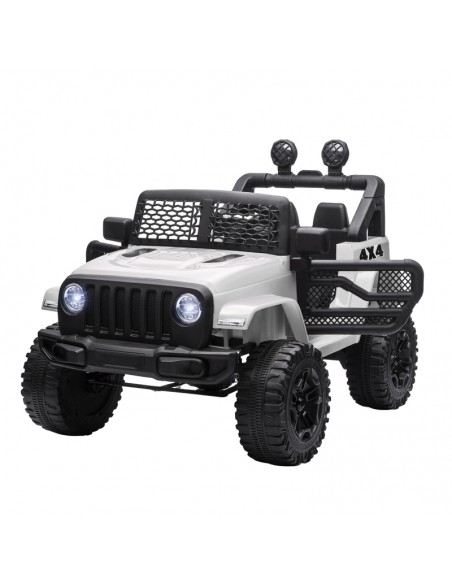 Homcom 2 Motors Kids Electric Car 12V Truck Off-road with Parental Remote Control, White - pic 5089 | FastDaddyshop