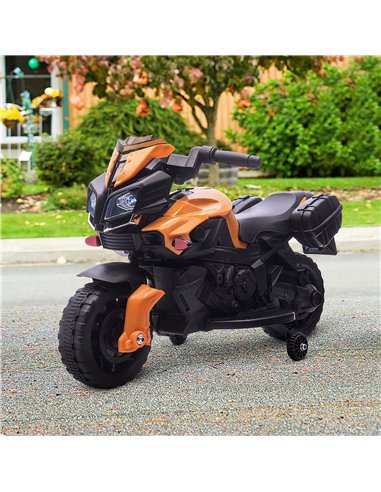 HOMCOM Kids Electric Pedal Motorcycle Ride-On Toy Battery Powered Rechargeable 6V Realistic Sounds 3 km/h Max Speed for Girls Bo