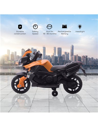 HOMCOM Kids Electric Pedal Motorcycle Ride-On Toy Battery Powered Rechargeable 6V Realistic Sounds 3 km/h Max Speed for Girls Bo