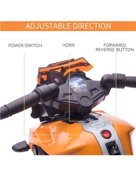 HOMCOM Kids Electric Pedal Motorcycle Ride-On Toy Battery Powered Rechargeable 6V Realistic Sounds 3 km/h Max Speed for Girls Bo - pic 5093 | FastDaddyshop