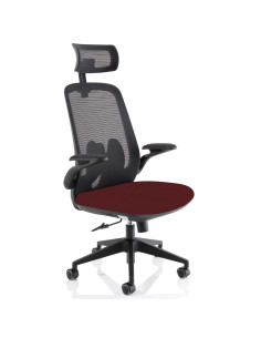 Sigma Executive Mesh Office Chair With Folding Arms Ginseng Chilli KCUP2025