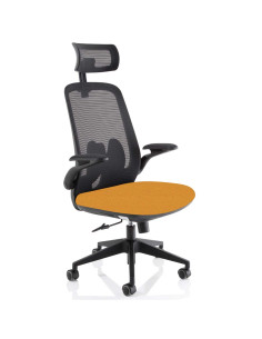 Sigma Executive Mesh Office Chair With Folding Arms Senna Yellow KCUP2028