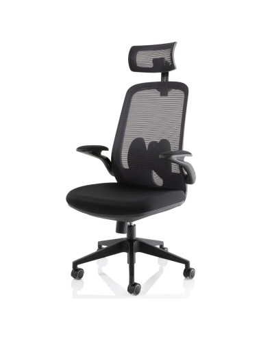 Sigma Executive Mesh Office Chair With Folding Arms Senna Yellow KCUP2028