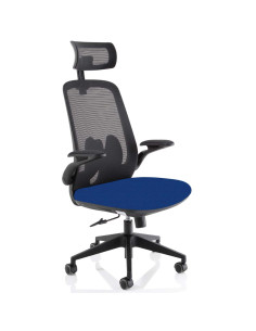 Sigma Executive Mesh Office Chair With Folding Arms Stevia Blue KCUP2029