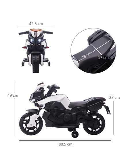 HOMCOM Kids Electric Pedal Motorcycle Ride-On Toy Battery Powered Rechargeable 6V Realistic Sounds 3 km/h Max Speed for Girls Bo - pic 5099 | FastDaddyshop