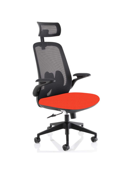 Sigma Executive Mesh Office Chair With Folding Arms Tabasco Orange KCUP2030 - pic 50995 | FastDaddyshop