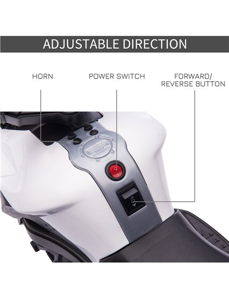 HOMCOM Kids Electric Pedal Motorcycle Ride-On Toy Battery Powered Rechargeable 6V Realistic Sounds 3 km/h Max Speed for Girls Bo - pic 5100 | FastDaddyshop