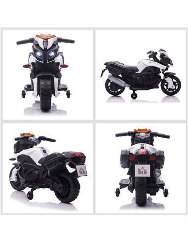 HOMCOM Kids Electric Pedal Motorcycle Ride-On Toy Battery Powered Rechargeable 6V Realistic Sounds 3 km/h Max Speed for Girls Bo