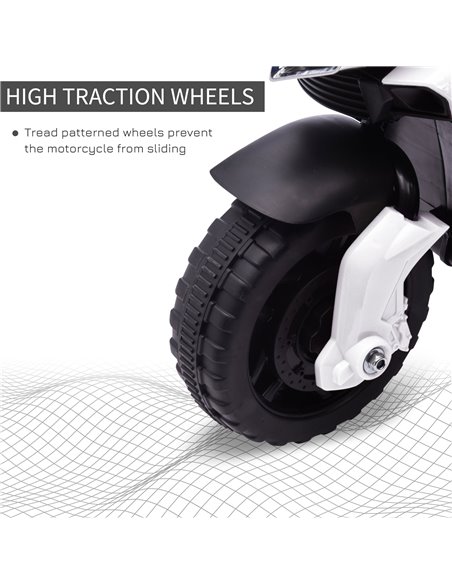 HOMCOM Kids Electric Pedal Motorcycle Ride-On Toy Battery Powered Rechargeable 6V Realistic Sounds 3 km/h Max Speed for Girls Bo - pic 5102 | FastDaddyshop