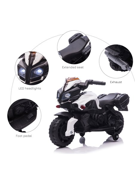 HOMCOM Kids Electric Pedal Motorcycle Ride-On Toy Battery Powered Rechargeable 6V Realistic Sounds 3 km/h Max Speed for Girls Bo - pic 5103 | FastDaddyshop