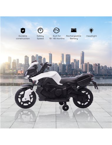 HOMCOM Kids Electric Pedal Motorcycle Ride-On Toy Battery Powered Rechargeable 6V Realistic Sounds 3 km/h Max Speed for Girls Bo