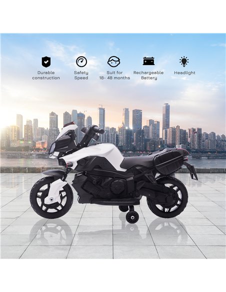 HOMCOM Kids Electric Pedal Motorcycle Ride-On Toy Battery Powered Rechargeable 6V Realistic Sounds 3 km/h Max Speed for Girls Bo - pic 5104 | FastDaddyshop