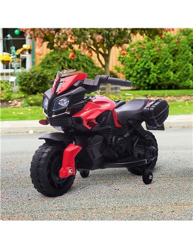 HOMCOM Kids Electric Pedal Motorcycle Ride-On Toy Battery Powered Rechargeable 6V Realistic Sounds 3 km/h Max Speed for Girls Bo