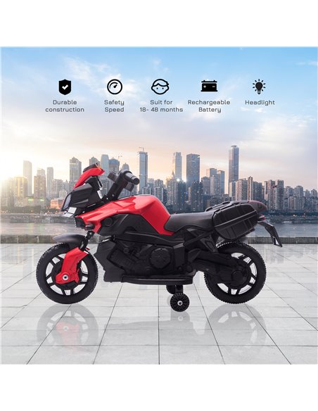 HOMCOM Kids Electric Pedal Motorcycle Ride-On Toy Battery Powered Rechargeable 6V Realistic Sounds 3 km/h Max Speed for Girls Bo - pic 5110 | FastDaddyshop