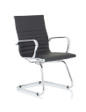 Nola Leather Cantilever Visitor Office Chair with Arms Black OP000224
