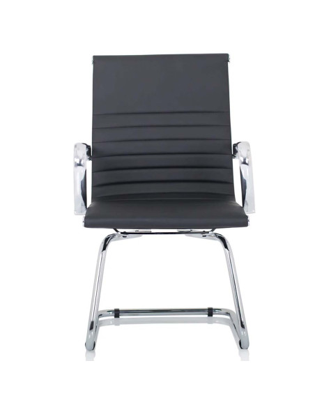 Nola Leather Cantilever Visitor Office Chair with Arms Black OP000224 - pic 51102 | FastDaddyshop