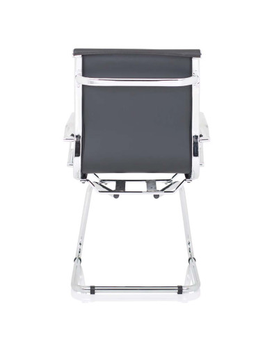 Nola Leather Cantilever Visitor Office Chair with Arms Black OP000224