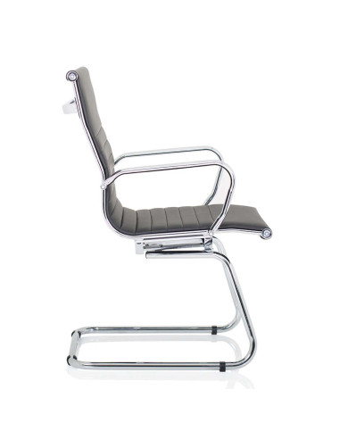 Nola Leather Cantilever Visitor Office Chair with Arms Black OP000224