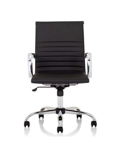 Nola Medium Back Soft Bonded Leather Executive Office Chair Black OP000225