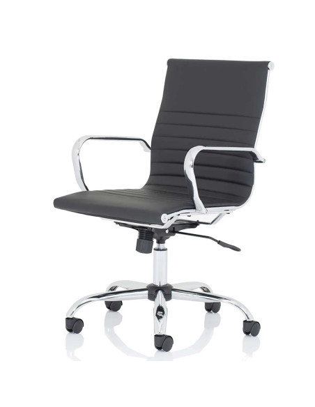 Nola Medium Back Soft Bonded Leather Executive Office Chair Black OP000225 - pic 51123 | FastDaddyshop