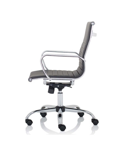 Nola Medium Back Soft Bonded Leather Executive Office Chair Black OP000225