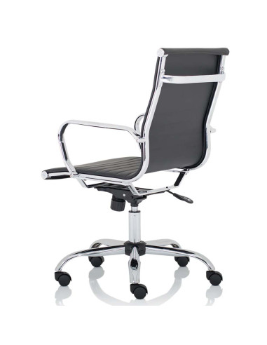 Nola Medium Back Soft Bonded Leather Executive Office Chair Black OP000225