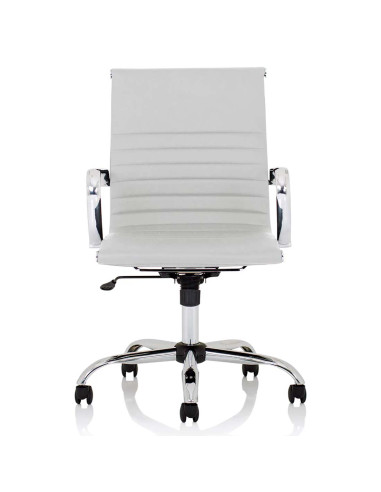Nola Medium Back Soft Bonded Leather Executive Office Chair White OP000257
