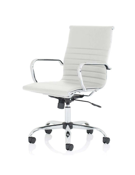 Nola Medium Back Soft Bonded Leather Executive Office Chair White OP000257 - pic 51132 | FastDaddyshop