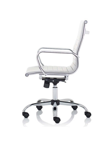 Nola Medium Back Soft Bonded Leather Executive Office Chair White OP000257