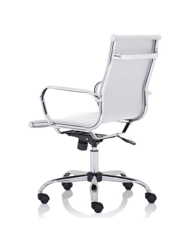 Nola Medium Back Soft Bonded Leather Executive Office Chair White OP000257