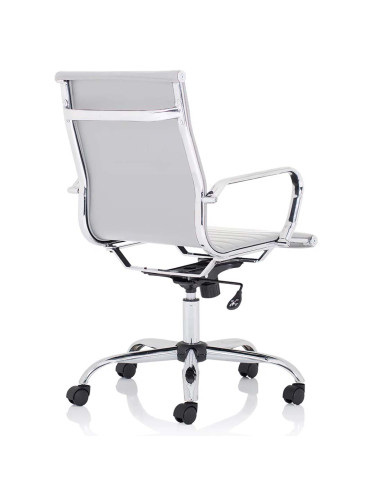 Nola Medium Back Soft Bonded Leather Executive Office Chair White OP000257