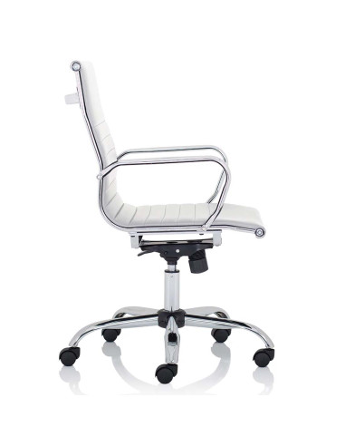 Nola Medium Back Soft Bonded Leather Executive Office Chair White OP000257