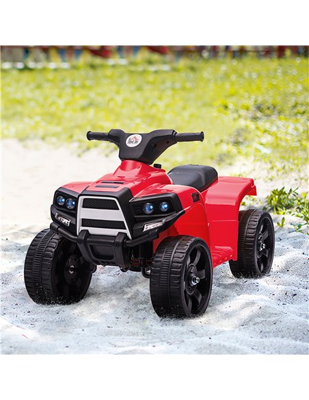 HOMCOM 6 V Kids Ride on Cars Quad Bike Electric ATV Toy for Toddlers w/ Headlights Battery Powered for 18-36 months Black+Red - pic 5114 | FastDaddyshop