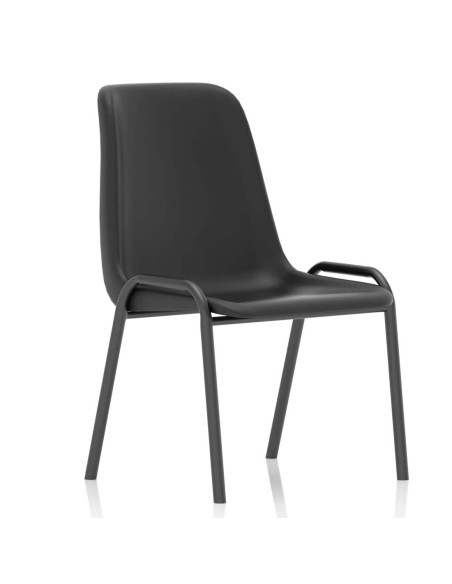 Polly Medium Back Stacking Polypropylene Visitor Office Chair Black BR000202 - pic 51145 | FastDaddyshop