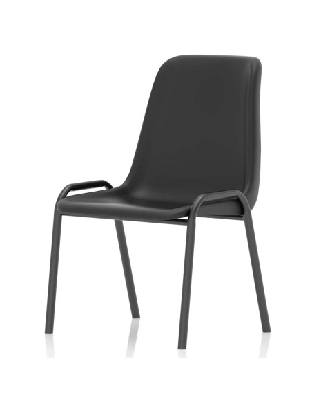 Polly Medium Back Stacking Polypropylene Visitor Office Chair Black BR000202 - pic 51147 | FastDaddyshop
