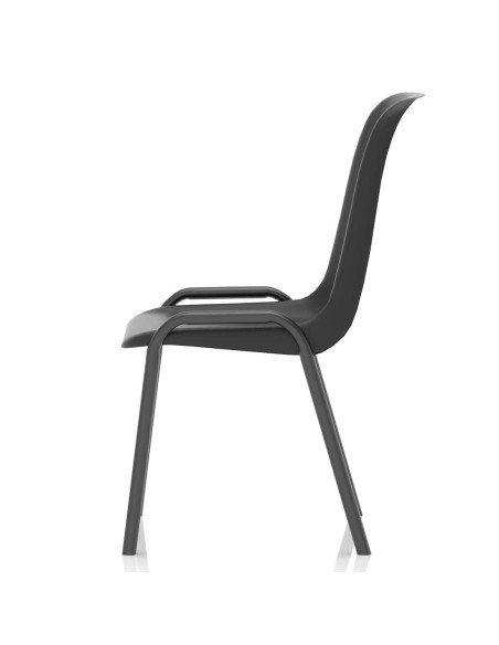 Polly Medium Back Stacking Polypropylene Visitor Office Chair Black BR000202 - pic 51148 | FastDaddyshop