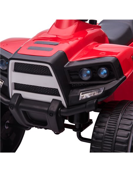 HOMCOM 6 V Kids Ride on Cars Quad Bike Electric ATV Toy for Toddlers w/ Headlights Battery Powered for 18-36 months Black+Red - pic 5120 | FastDaddyshop