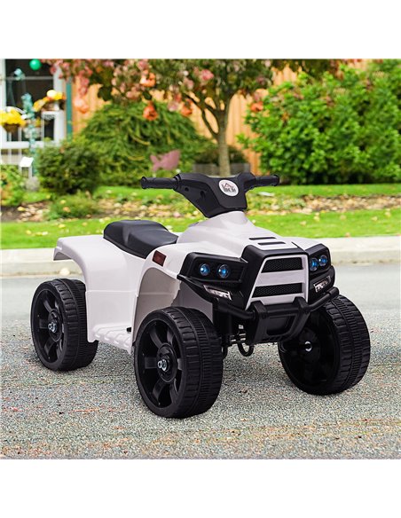 HOMCOM 6 V Kids Ride on Cars Quad Bike Electric ATV Toy Quad Bike for Toddlers w/ Headlights Battery Powered for 18-36 months Wh - pic 5122 | FastDaddyshop