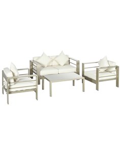 Outsunny 4 Pieces Outdoor Garden Furniture Set, Champagne Gold 84G-148V70GD