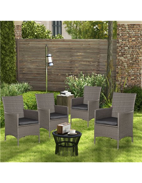 Outsunny Rattan Garden Furniture Set 4PC Sofa Chairs with Cushions Outdoor Patio Seating, 861-004V72GY - pic 51247 | FastDaddyshop