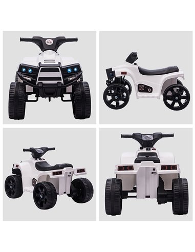 HOMCOM 6 V Kids Ride on Cars Quad Bike Electric ATV Toy Quad Bike for Toddlers w/ Headlights Battery Powered for 18-36 months Wh