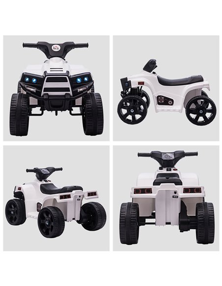 HOMCOM 6 V Kids Ride on Cars Quad Bike Electric ATV Toy Quad Bike for Toddlers w/ Headlights Battery Powered for 18-36 months Wh - pic 5125 | FastDaddyshop