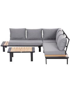 Outsunny 4 Pieces Aluminium Garden Furniture Set, Dark Grey 84B-606V72CG