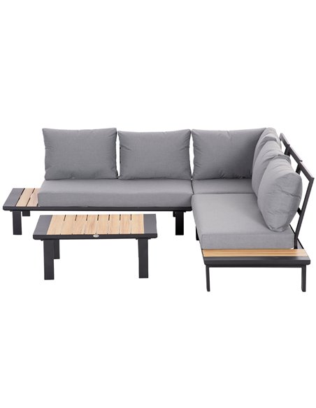Outsunny 4 Pieces Aluminium Garden Furniture Set, Dark Grey 84B-606V72CG - pic 51309 | FastDaddyshop