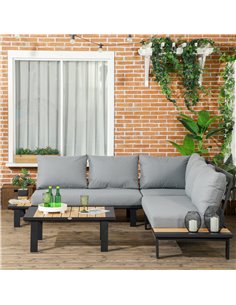 Outsunny 4 Pieces Aluminium Garden Furniture Set, Dark Grey 84B-606V72CG 2