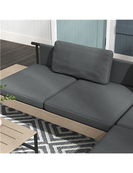 Outsunny 3-Piece L Shaped Garden Sofa Set with Sofa, Table, Cushions, HDPE, Garden Furniture Set for Poolside, Patio 84G-472V00G - pic 51324 | FastDaddyshop