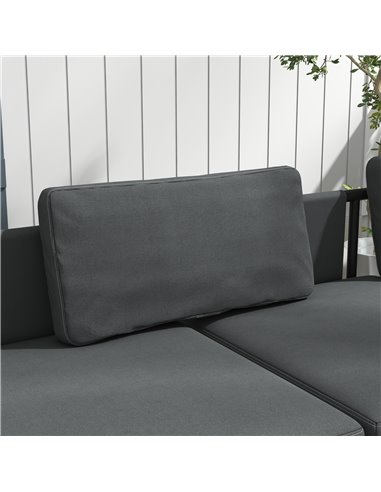 Outsunny 3-Piece L Shaped Garden Sofa Set with Sofa, Table, Cushions, HDPE, Garden Furniture Set for Poolside, Patio 84G-472V00G