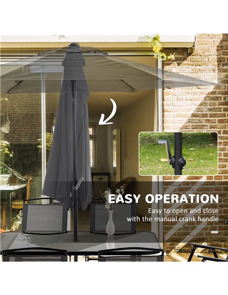 Outsunny 8 Pieces Metal Garden Furniture Set with Parasol and Folding Chairs, Patio Dining Set, 6 Seater Outdoor Table and Chair - pic 51333 | FastDaddyshop